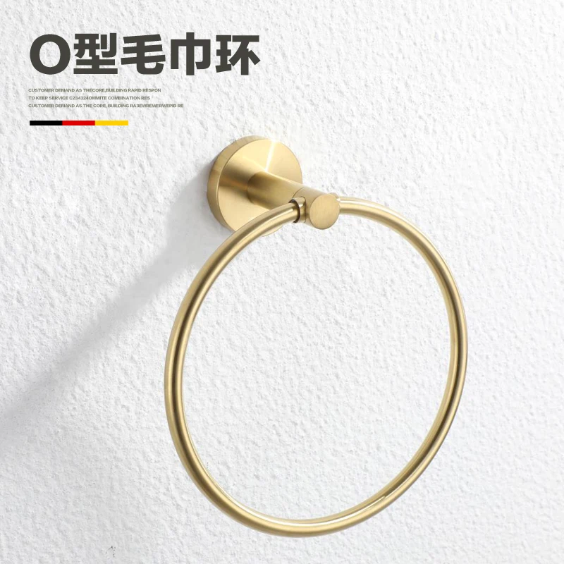 

Golden Hair Towel Ring, Creative Toilet Towel Hanging, Bathroom Wall Hanging, Perforated Towel Hook