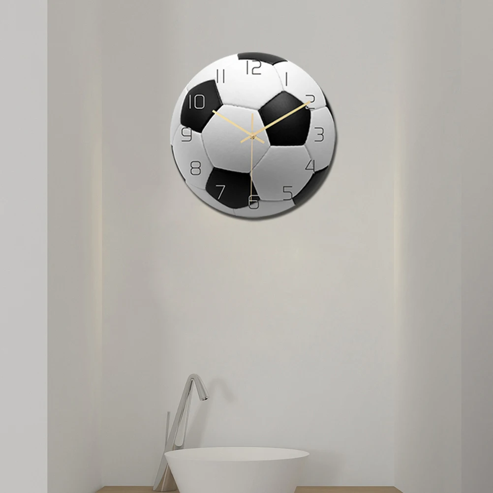 Football Wall Clock Acrylic Material Mute Core Big Arabic Numerals for Bedroom Living Room Study Office Decorative Hanging Clock