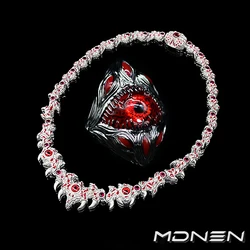 2024 New Demon Ring Necklace Jewelry Set New Gothic Style Men's And Women's Jewelry Party Gift