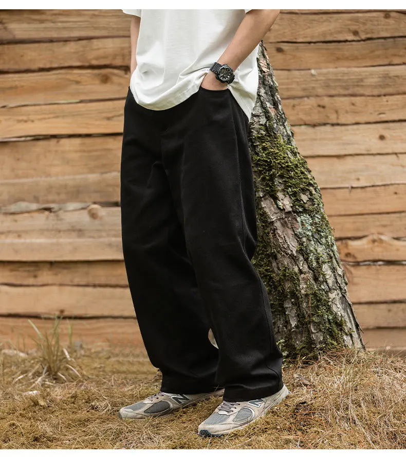 Retro wash casual pants loose worn casual workwear foundation pants joggers men trousers