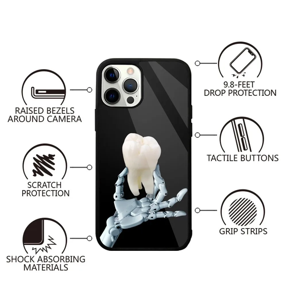 Dentist Tooth Art Phone Case For iPhone 15,14,13,12,11,Plus,Pro,Max Mini Magsafe Magnetic Wireless Charging