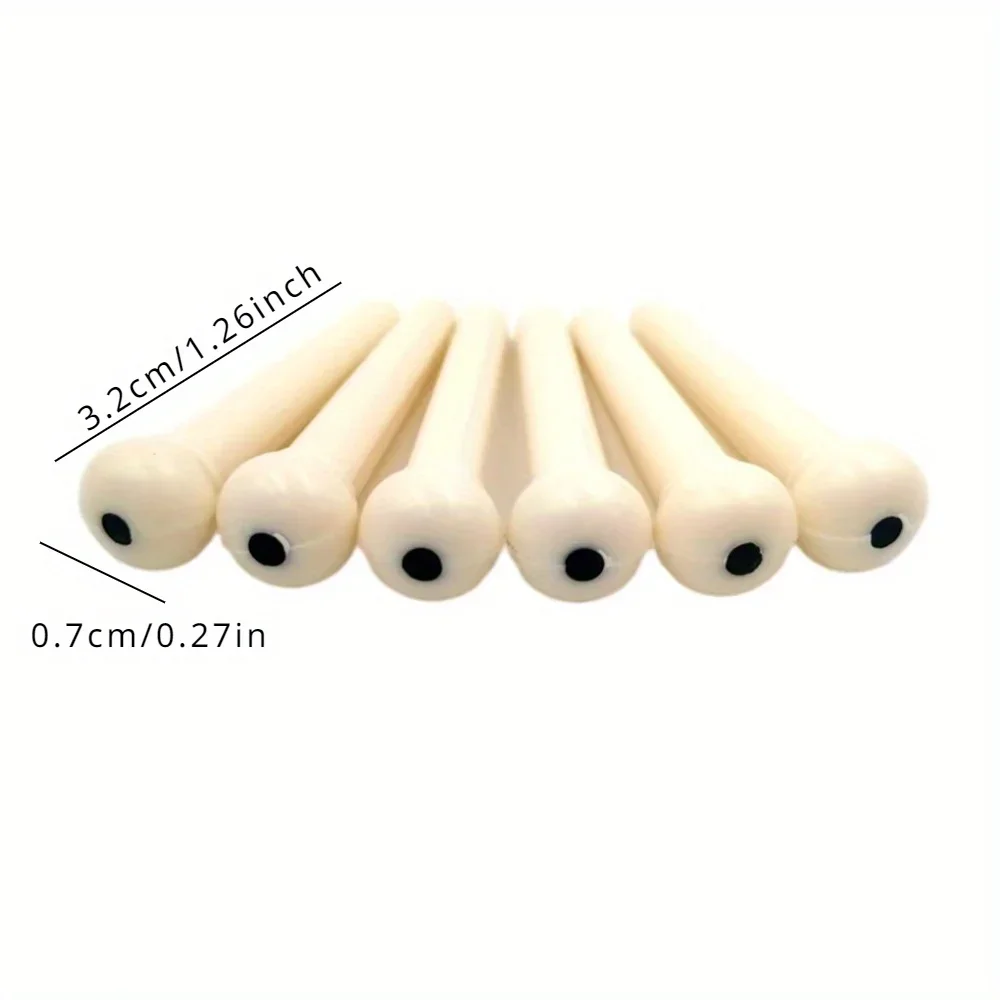 6Pcs/set Non-deforming Acoustic Guitar Bridge Pins High Performance And Durability ABS Smooth Line