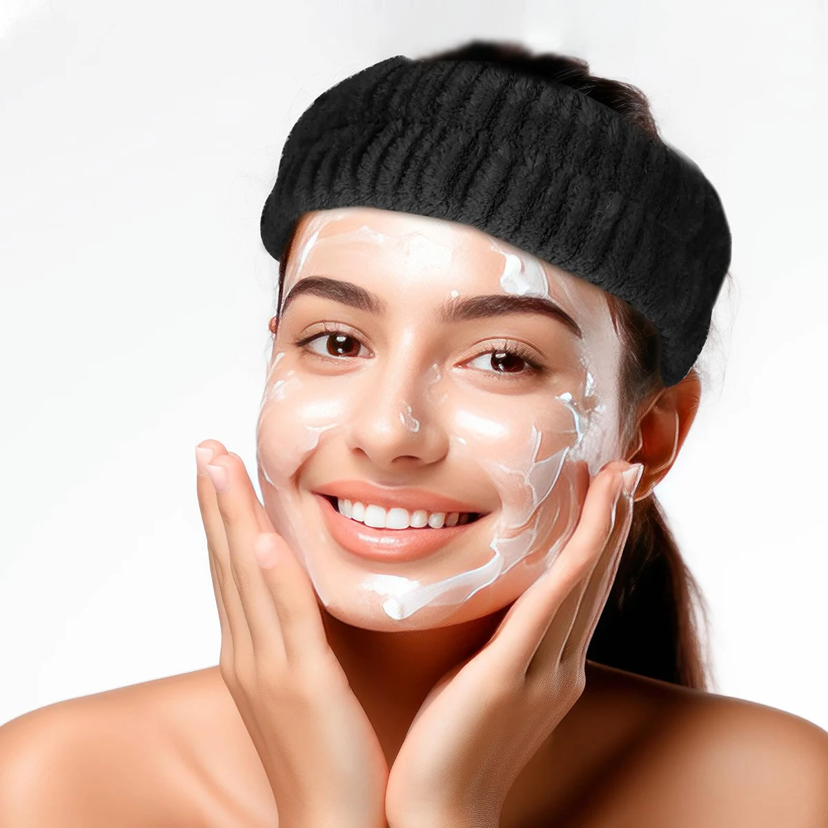 

Женская повязка на голову для макияжа, эластичная повязка на голову для йоги, мягкая впитывающая быстросохнущая эластичная бархатная повязка на голову с фланцем