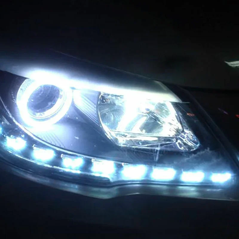 2pcs Car Flexible 9-LED Light Bar Waterproof Daytime Running White Fog Lamp For 12V Vehicles Lighting Accessories