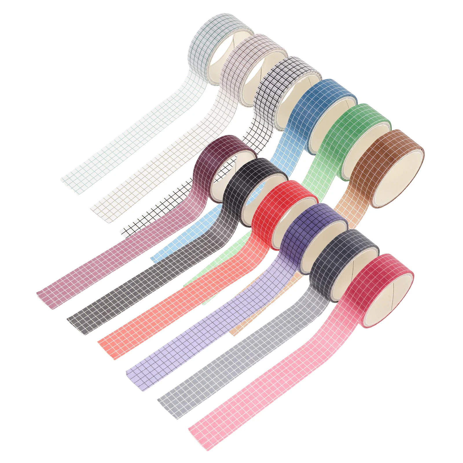 12pcs 12 Rolls Japanese Washi Tape Set Grid Pattern Decorative Colorful Masking Tape For Journaling Scrapbooking Diy Crafts