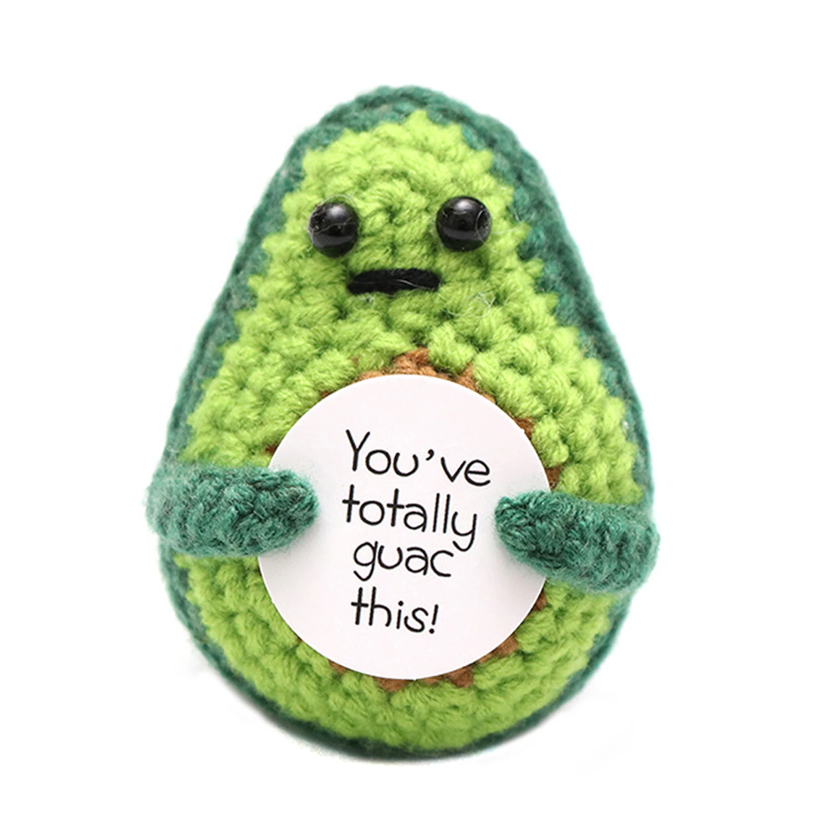 

3inch Farewell Gift Knitted Wool Doll Crochet Avocado Mini Funny With Positive Card Boyfriend Girlfriend Colleagues Women Girls