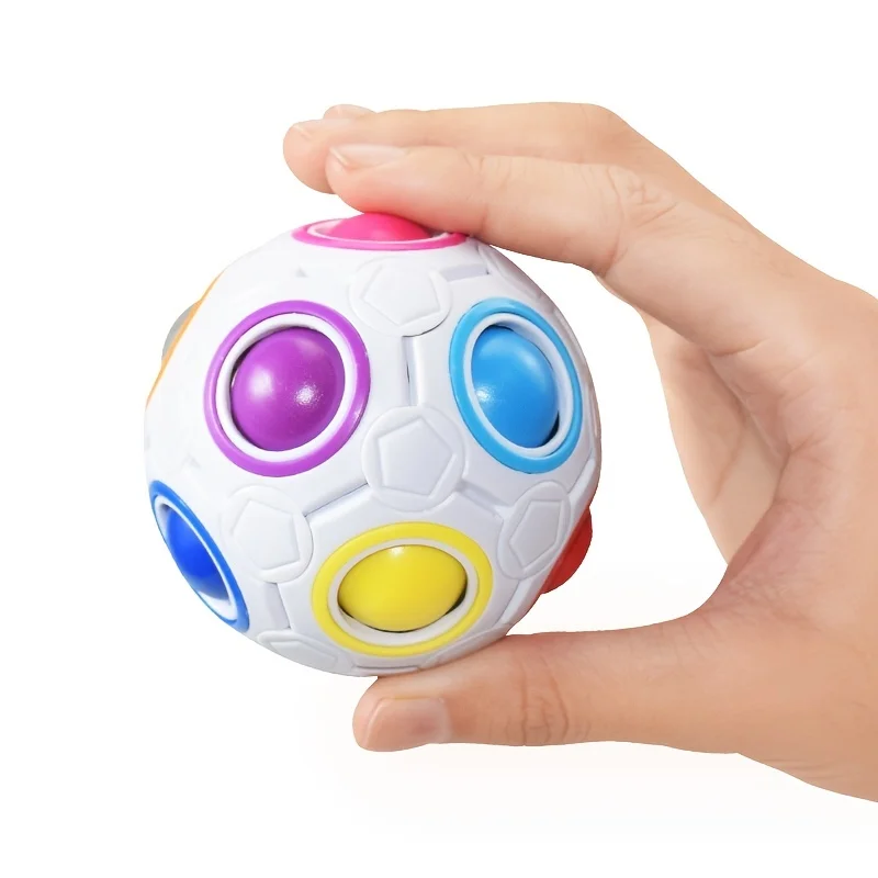 Creative Magic Rainbow Puzzle Ball Fidget Anti Stress Toys for Children Adult Stress Relief Colors Matching Ball Fun Games Gifts