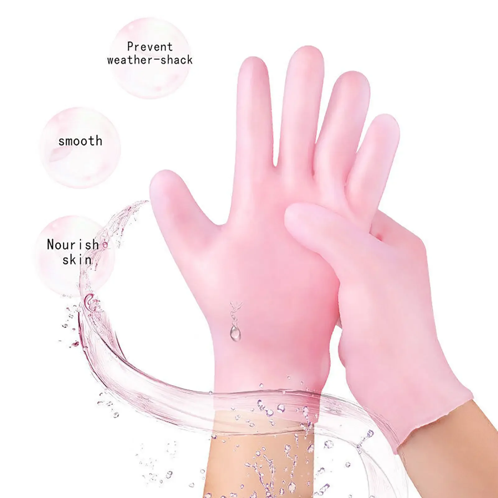 1 Pair Reusable Moisturizing Silicone Gloves Gel Cracked Hand Care SPA Glove Waterproof Hand Care Gloves SPA Gloves