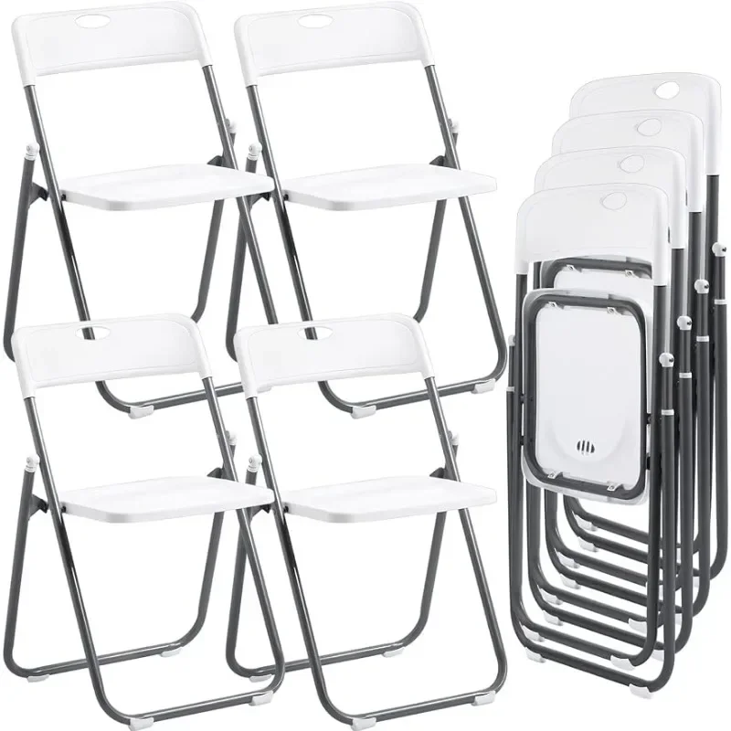 8 Pack 8 Pack Folding Plastic Chair with 330lb Capacity Stackable Folding Chair Portable Metal Foldable Chair Fold up