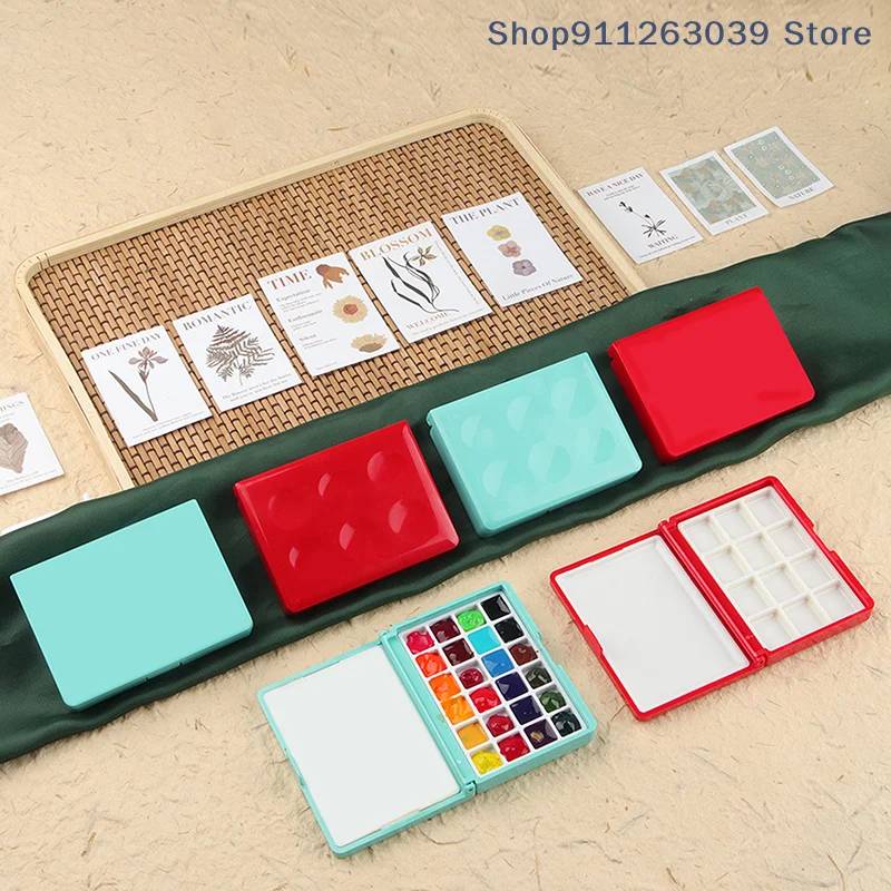 Empty Watercolor Palette Portable Plastic Multi-function Painting Box    Empty Watercolor Paint Dispenser Iron Box