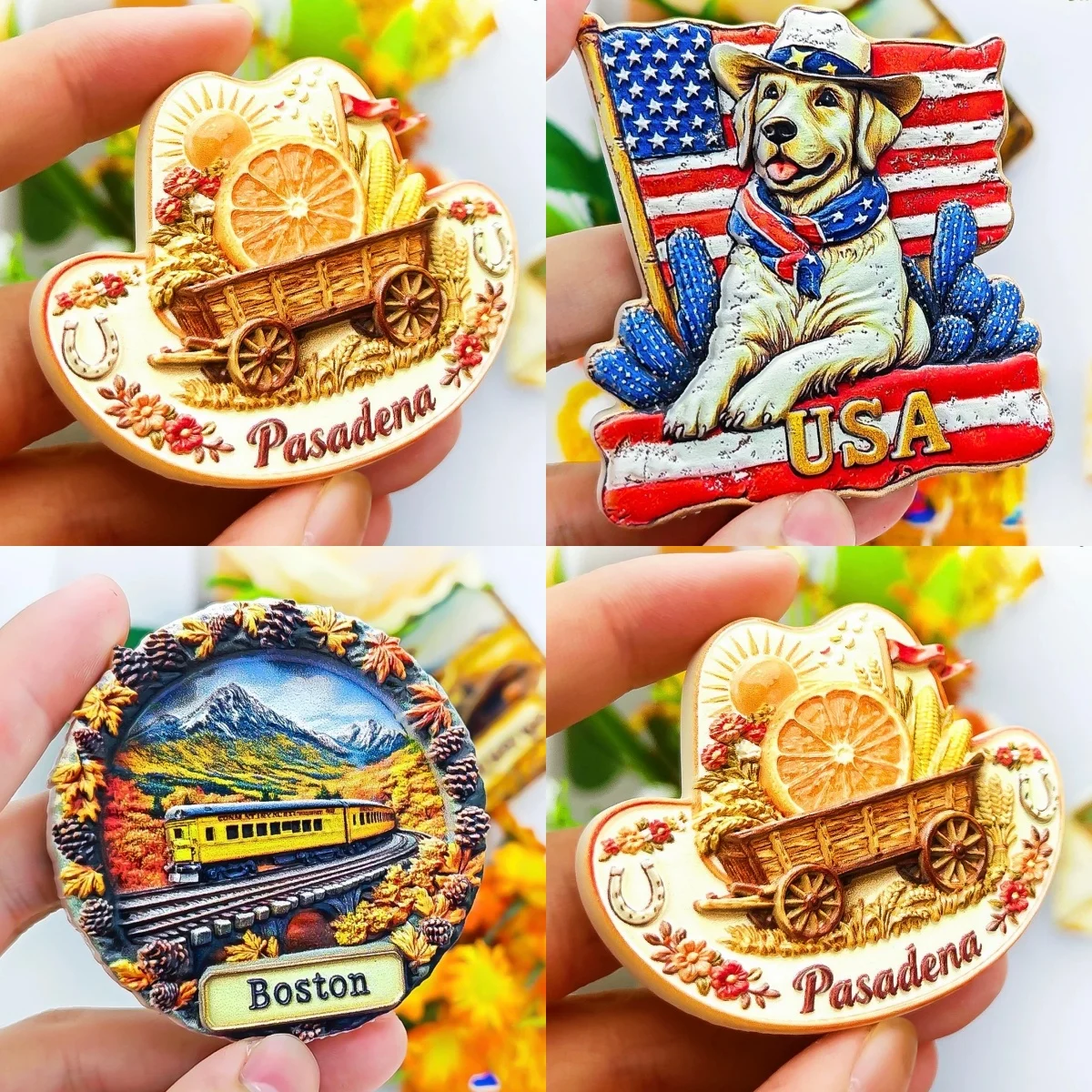 3D Hollywood Fridge Magnet California LA San Francisco Resin Refrigerator Magnet USA City Landmark Travel Souvenir Decor Gift