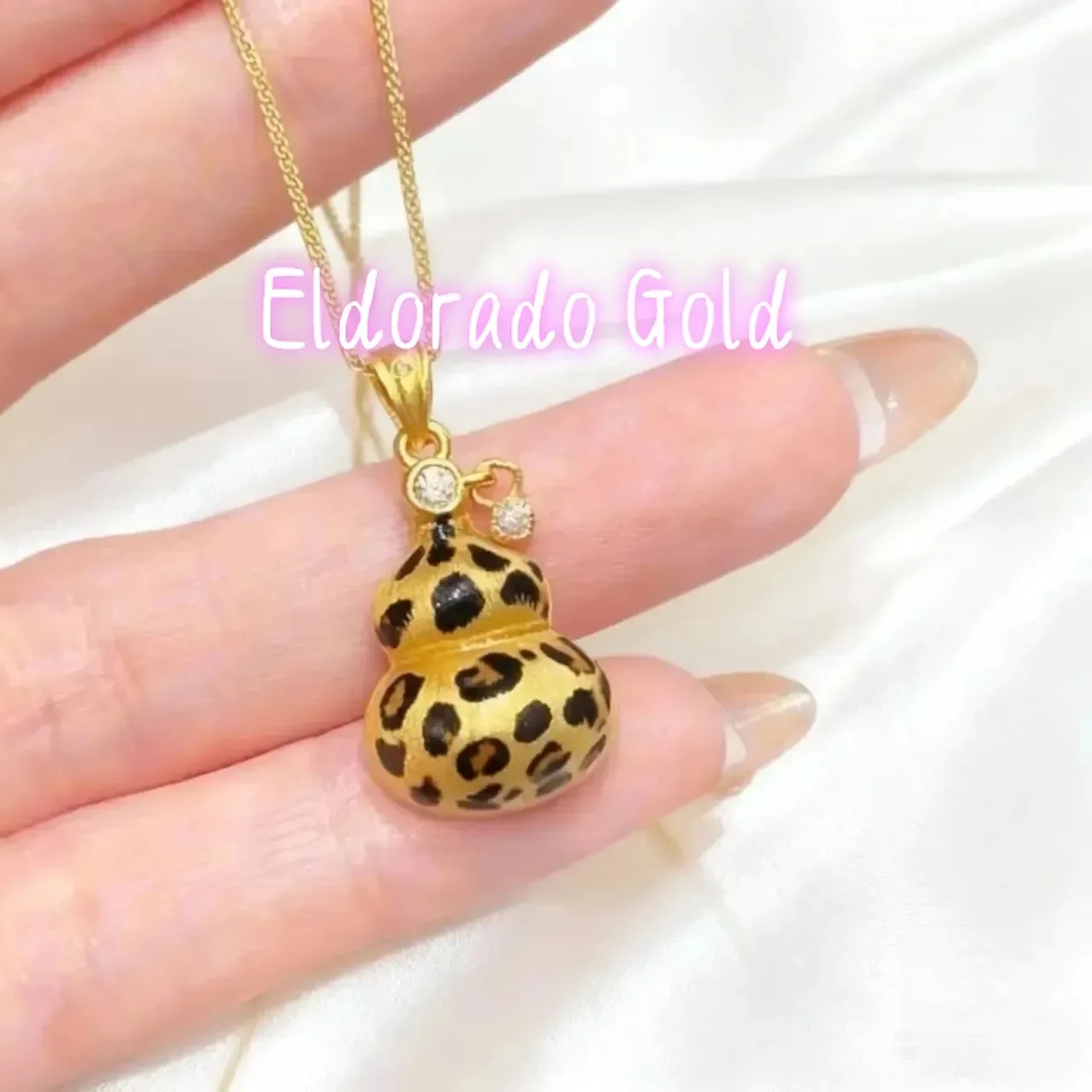 

Золотой кулон Eldorado с леопардовым принтом и бриллиантами, женский, 24K AU999 - чистое золото с бриллиантами
