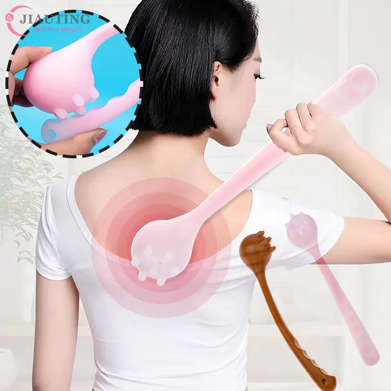 

1 PCS Manual Back Massage Hammer Tool, Silicone Long Handheld Hammer For Body Legs Arms Back Knock Scratcher For Home Office Gym