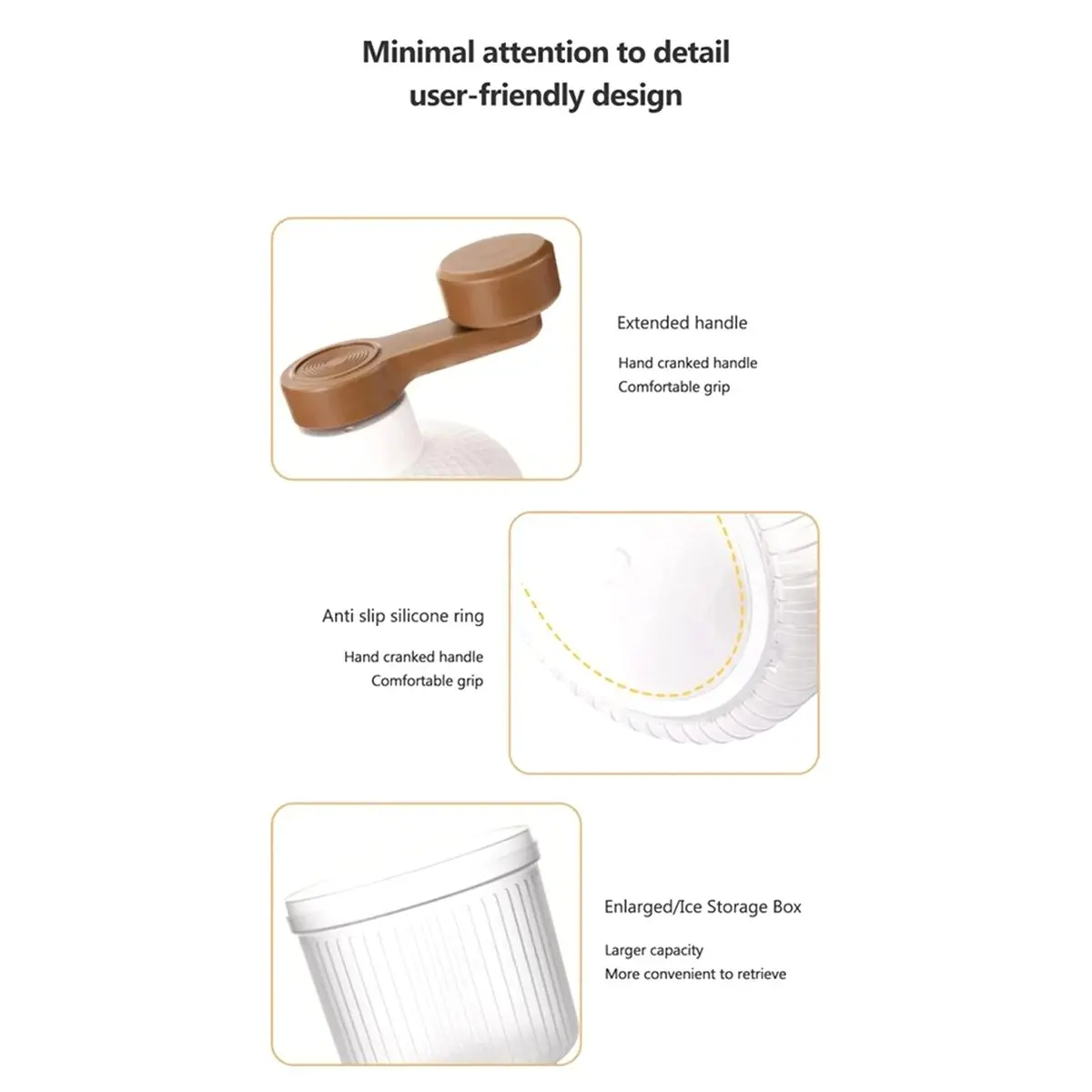 A67T NEW Household Small Size Hand-Operated Making Smoothie Machine with Ice Mold Kitchen Hand Shaved Ice Breaker Ice Crusher