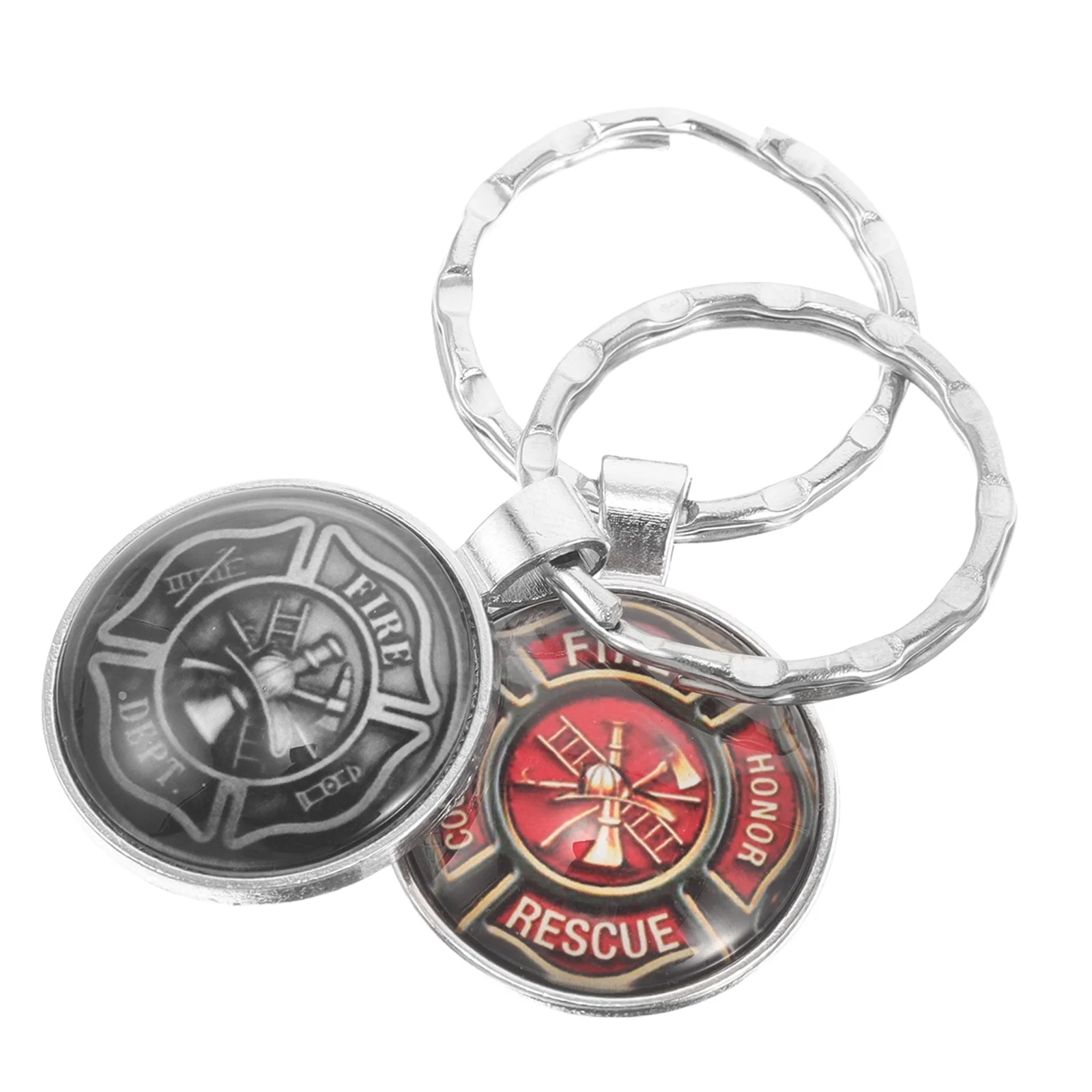 Firefighter Keychain Metal Ring Decor Delicate Ornament Decorative Keys Holder Pendant