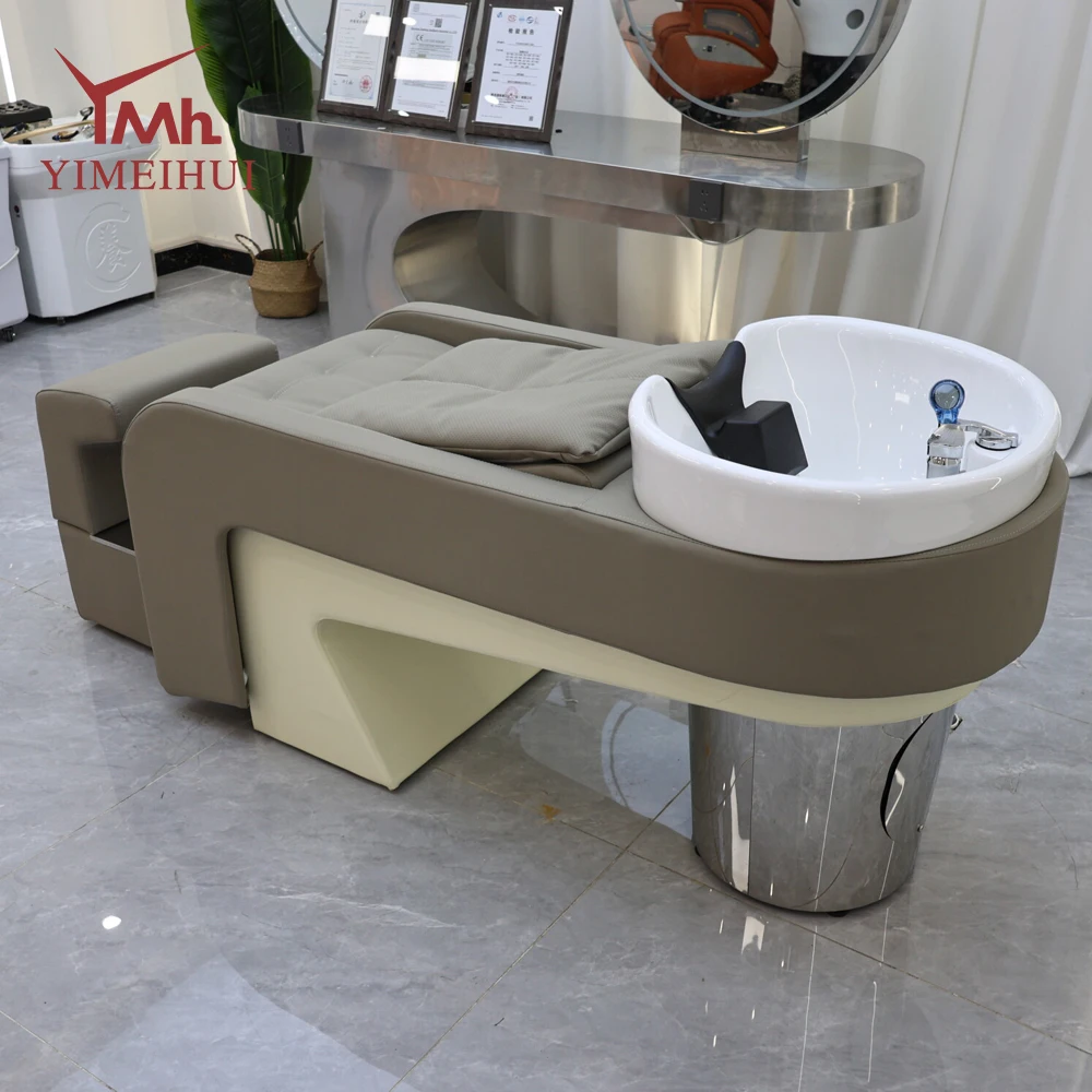 الجلود الاصطناعية رئيس سبا شامبو السرير الجملة كرسي شامبو وعاء غسل السرير صالون الشعر حوض غسيل #3