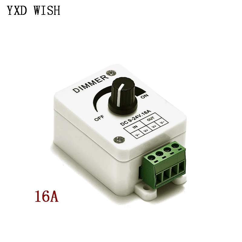 LED باهتة تيار مستمر 12 فولت 24 فولت 8A 16A سطوع قابل للتعديل امدادات الطاقة تحكم مصباح لمبة قطاع سائق باهتة التبديل 8/16 أ