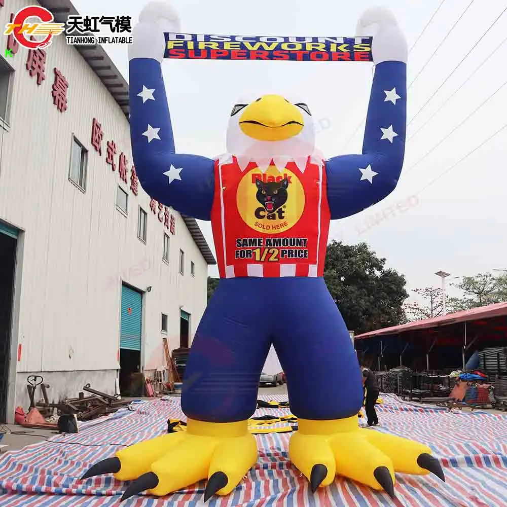 

Door Shipping 6m Tall Giant Inflatable Eagle Model Commercial Advertising Blow Up Animal Replica Model