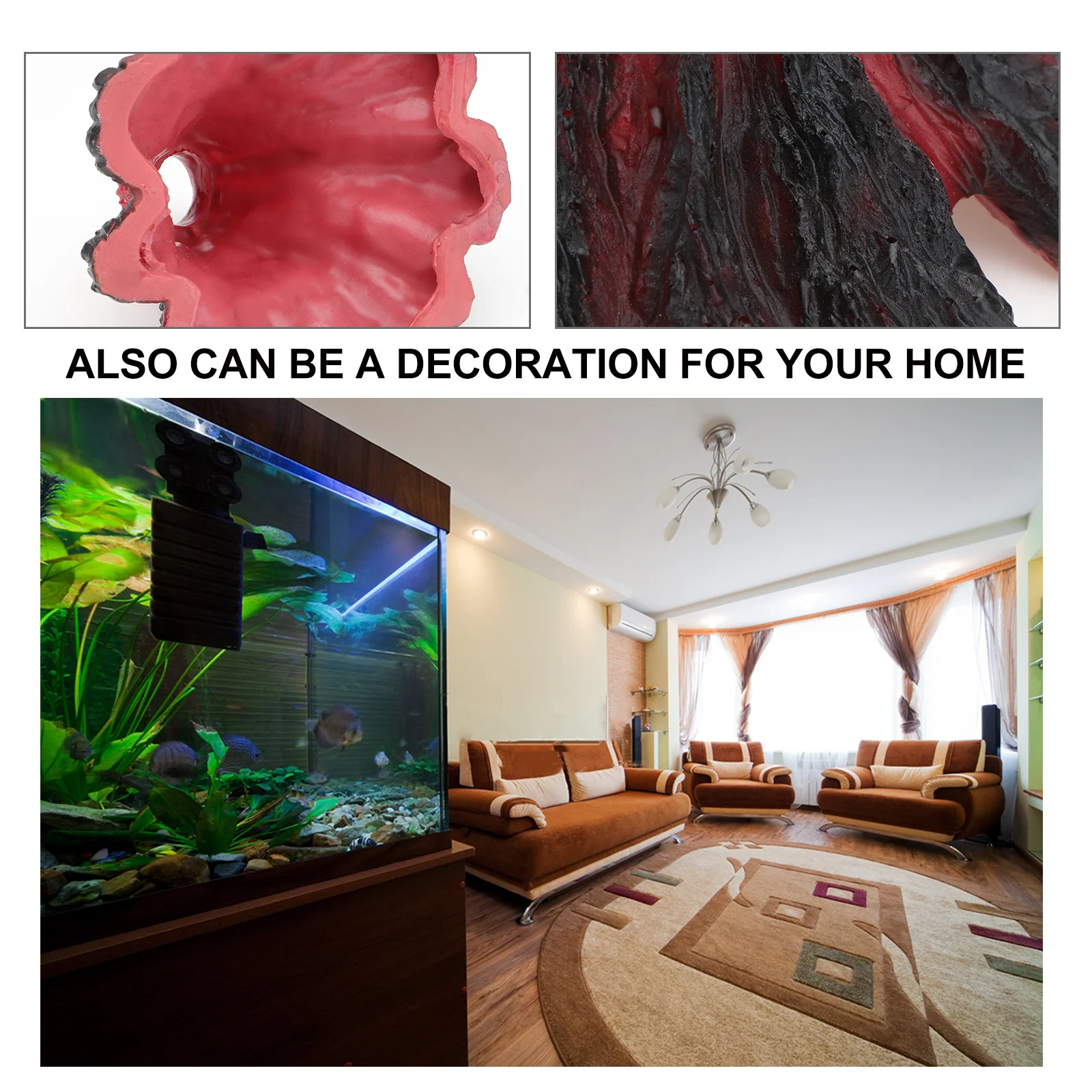 

1Pcs Volcanic Rockery Aquarium Decoration Durable Resin Fish Tank Ornament Creative Landscape Adornment Safe for Fish Shrimp