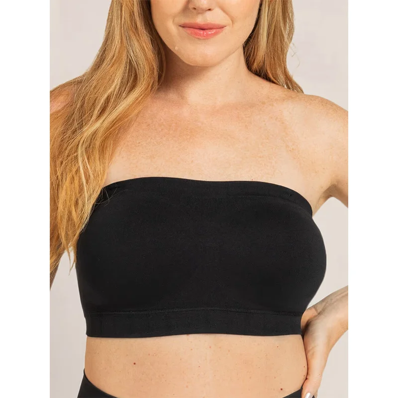 Women's Strapless Bra Sexy BodyShaping Fixed Cup with Adjustable Removable Straps Stay-Put Silicone Grip Wireless Shaper