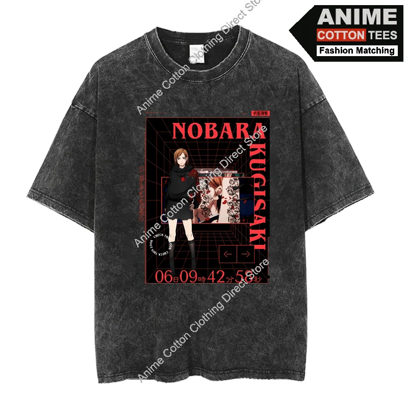 

Rose Girl Kugisaki Nobara T-shirt Anime Print T Shirt Y2k Hip Hop Street Casual Unisex Oversized Loose Tees Retro Cotton Tops