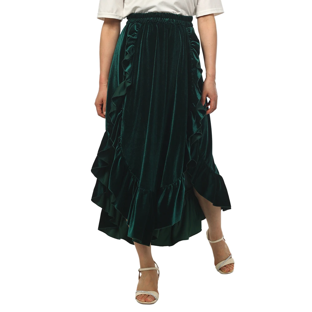 Gonne vittoriane Donna Gonne medievali rinascimentali Gonna Steampunk con volant alto e basso