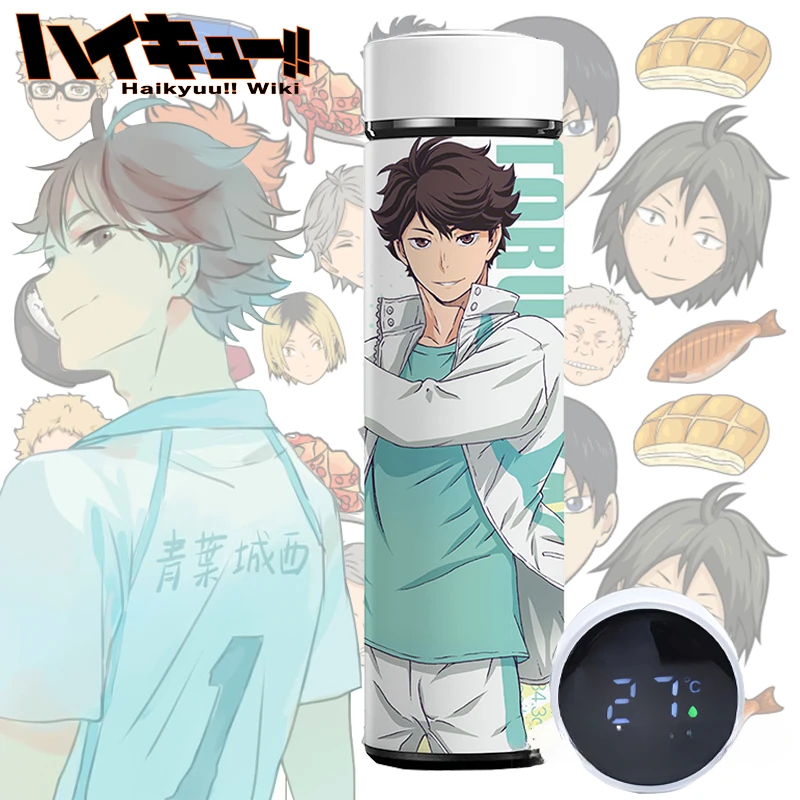 Haikyu Oikawa Tooru Hinata Shoyo Cartoon creative anime movie character smart thermos cup personalized portable water cup gift