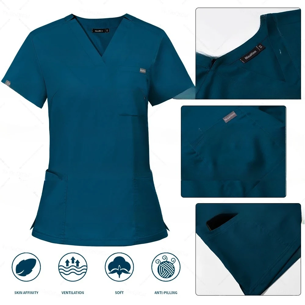 Lila OP-Kleidung, medizinische Uniformen, OP-Bekleidungsset, Krankenhaus-Arbeits-Bekleidungsset, medizinische Krankenschwester, Zahnchirurgie-Anzug, Arbeitskleidung