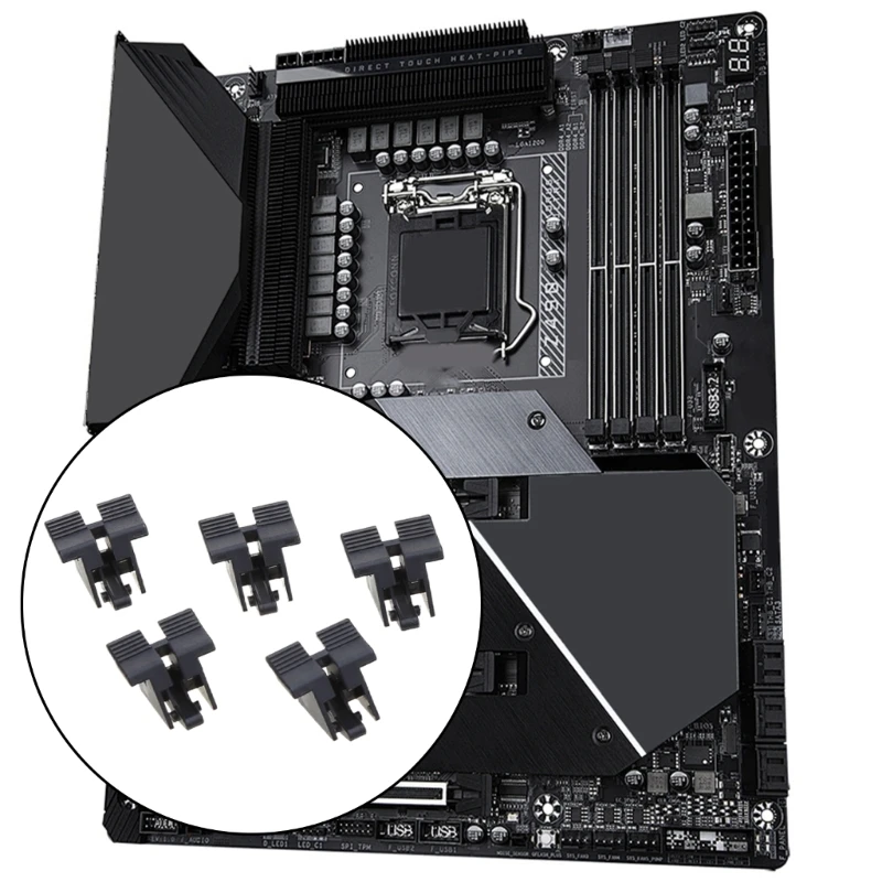 5Pcs Desktop Computer Mainboard PCIE 16X Graphics Card Slot Socket With Fishtail Fixing Clip PCIE X16 Socket DropShipping