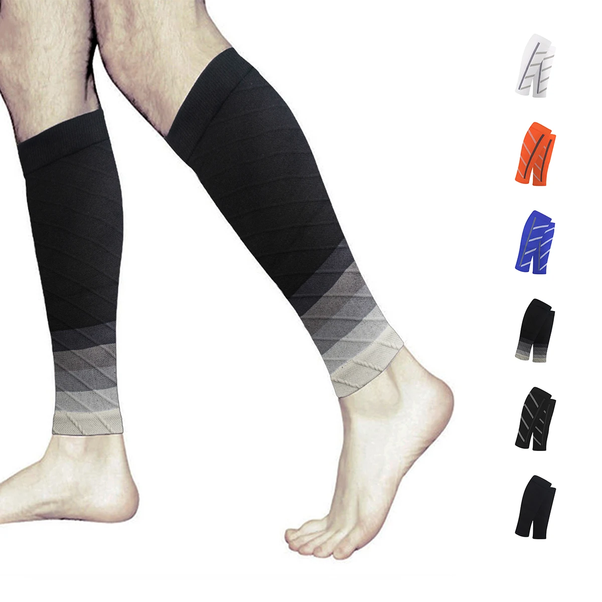 

Compression Sports Socks Calf Support Assists Night Running Nylon Leggings Slim Sock Men Outdoor Running Long Pressure Stockings