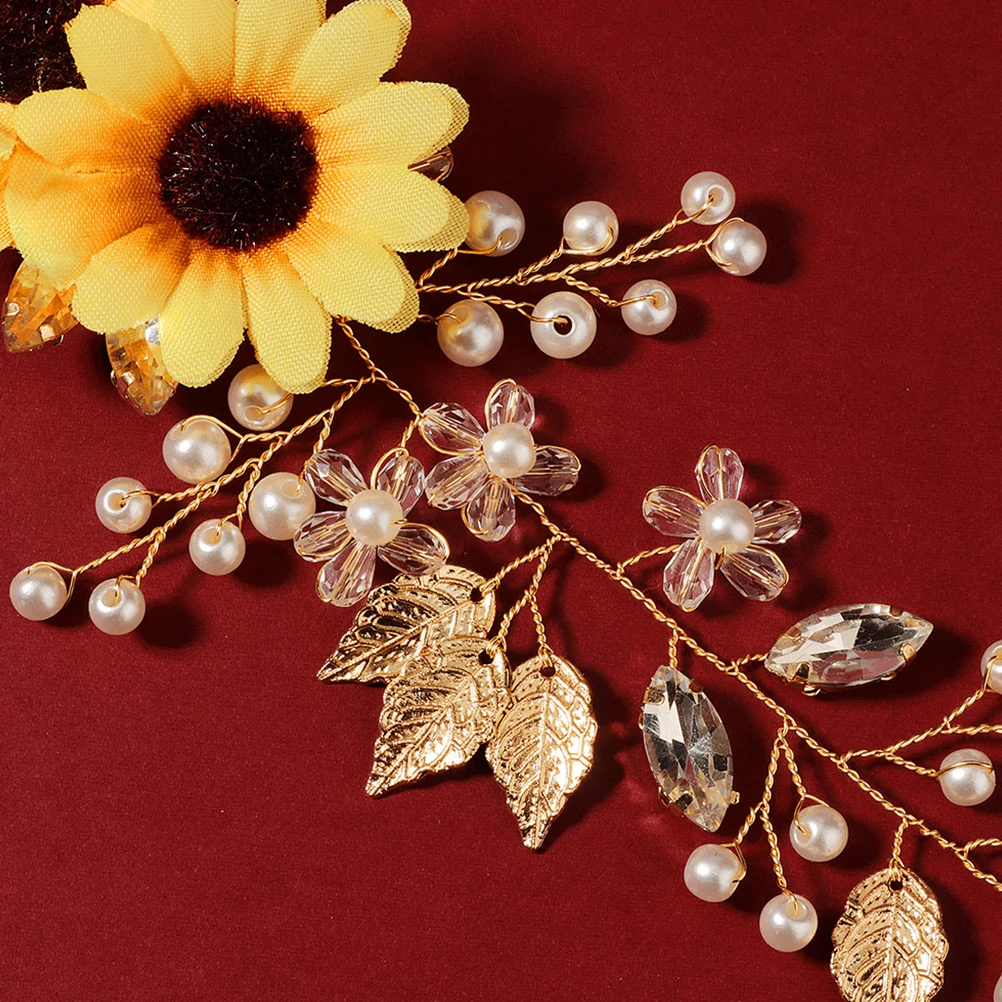 

Creative Sunflower Hairband Golden Wedding Party Headdress Lightweight Premium Quality Funny Happy Atmosphere Eye-Catching Photo