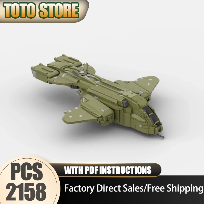 

Moc Building Blocks D77 Dropship Model Technology Bricks Military Model DIY Assembly Spacecraft Model Holiday Toy Gifts