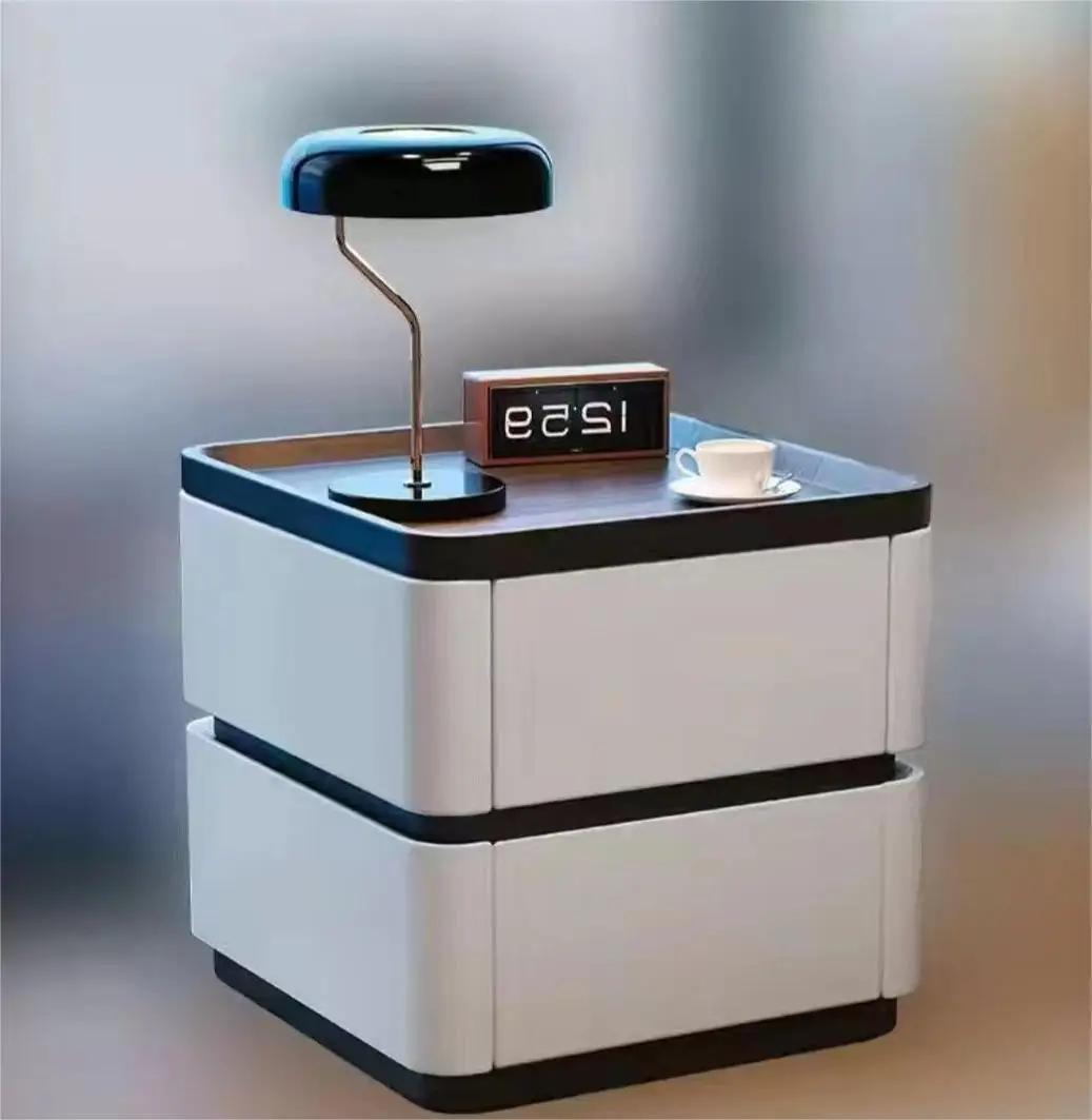 منضدة طاولة بجانب السرير فاخرة ذكية وحديثة للاستخدام المنزلي على الطراز الإيطالي لغرفة النوم وخزانة بجانب السرير للتخزين البسيط #5