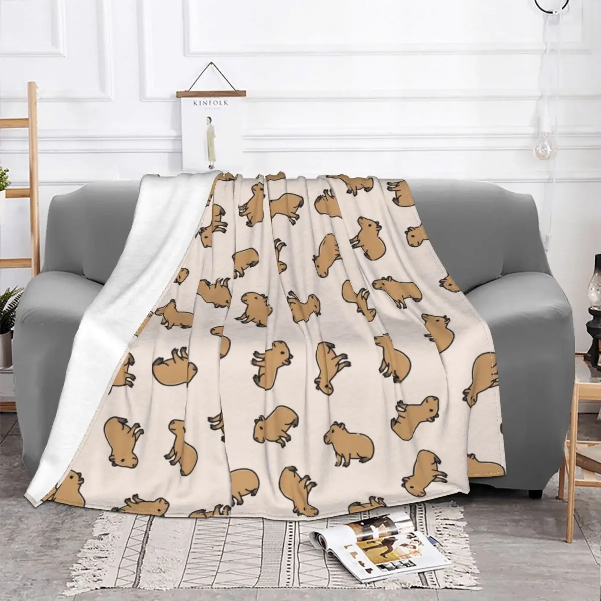 Capybara Blanket Flannel Summer Wild Animals Of South America Soft Throw Blanket for Bedding Couch Plush Thin Quilt