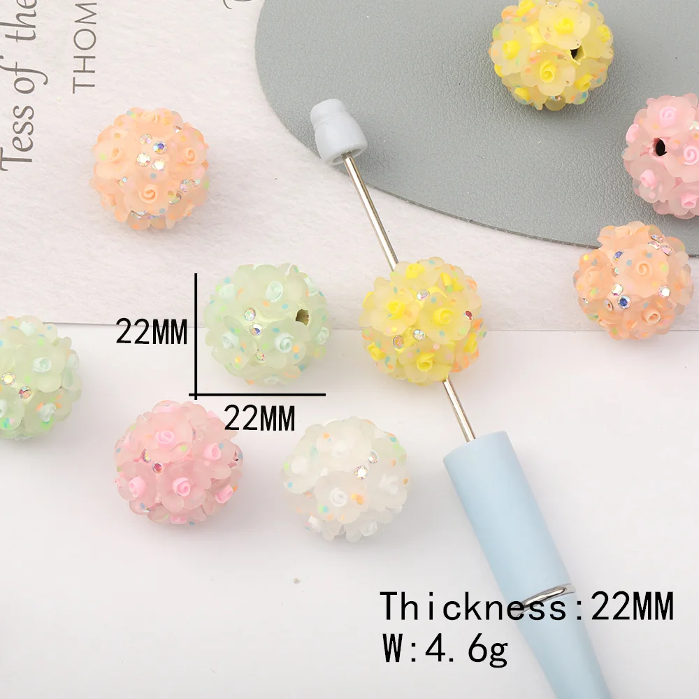 

Clearance 50Pcs 22*22MM Polymer Clay Bead/Hand Made/Flower Bead/Jewelry Findings & Components/Noctilucent Effect/DIY Beads