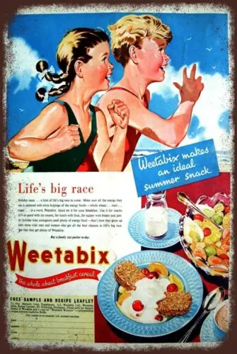 Weetabix Breakfast Advert poster Look Retro Style Metal Sign, Letter Box Gift sign