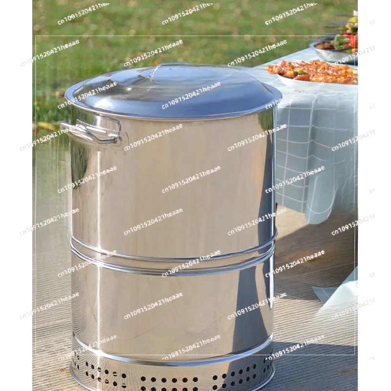 Suitable for Hanging Furnace Stove, Household Stainless Steel Barbecue Rack Bucket, Outdoor