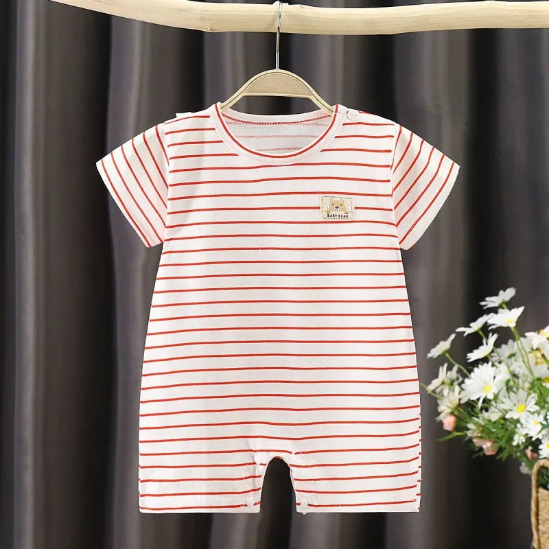 Baby Clothes Romper Summer Newborn Print Bodysuit Fashion Infant Girls Boys Jumpsuit Toddler Short Sleeve One-piece Pajamas 0-2Y