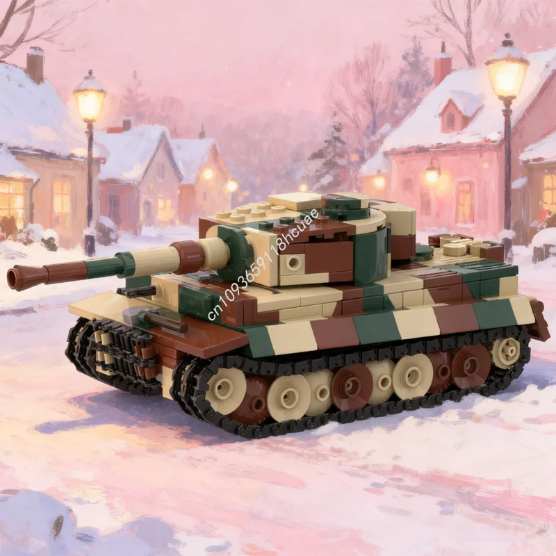 

587 шт. MOC Creator Tiger I Tank Модель Строительные блоки Рождественские подарки Игрушка Архитектура Сборка DIY Идея Творческое образование