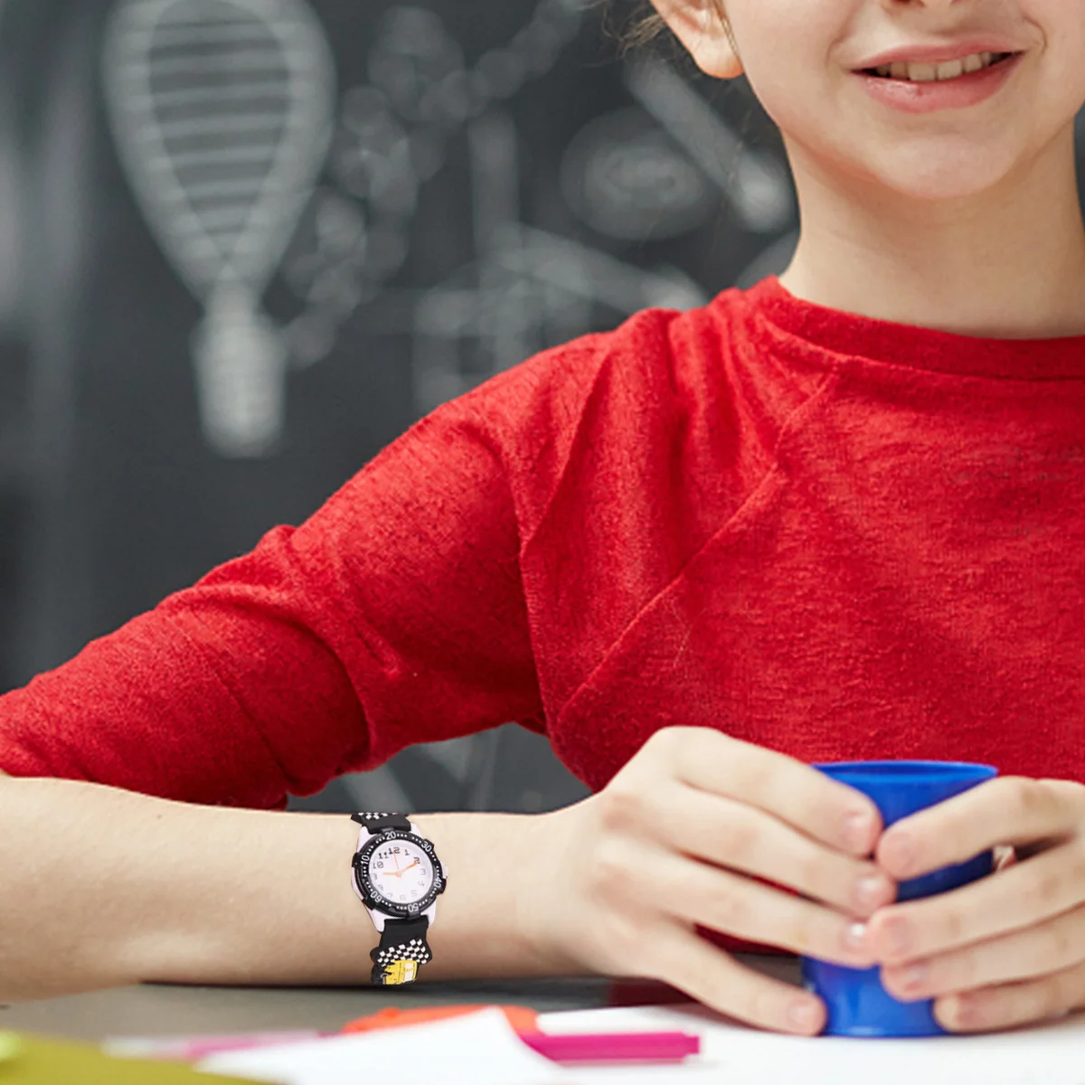 

Водонепроницаемые детские часы с 3D рисунком автомобиля, черный автомобильный узор, прочный удобный браслет, наручные часы для детей, подарок, 3D детские часы