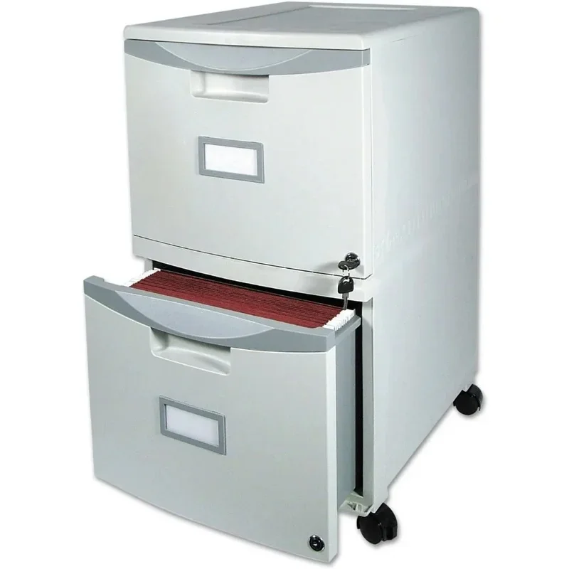 

Two-Drawer Mobile Filing Cabinet, 14.75" W x 18.25" D x 26" H, Gray Finish
