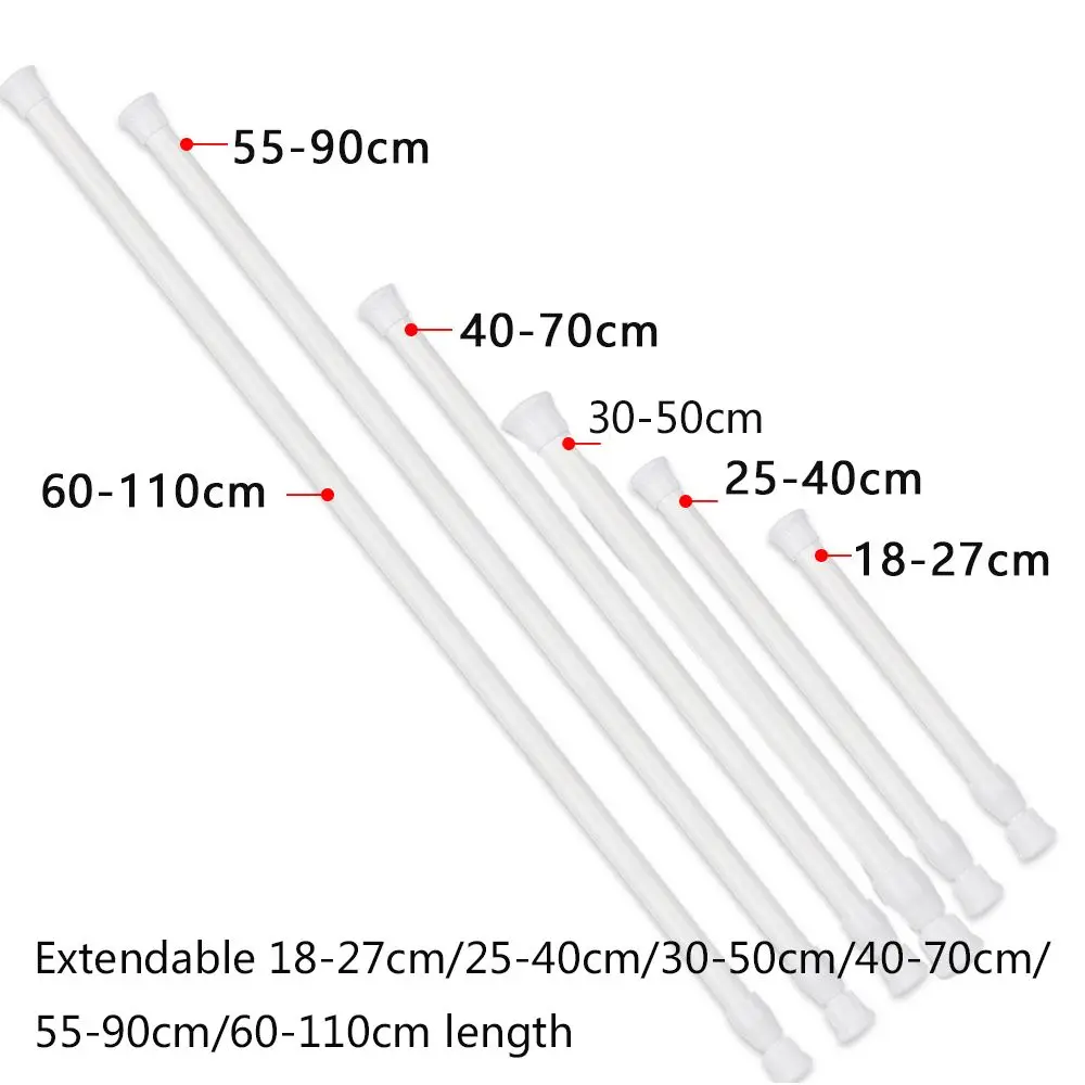 30-50cm Curtain Rods Telescopic Pole Bathroom Extendable Sticks Household Adjustable Pole Loaded Hanger Bathroom Product