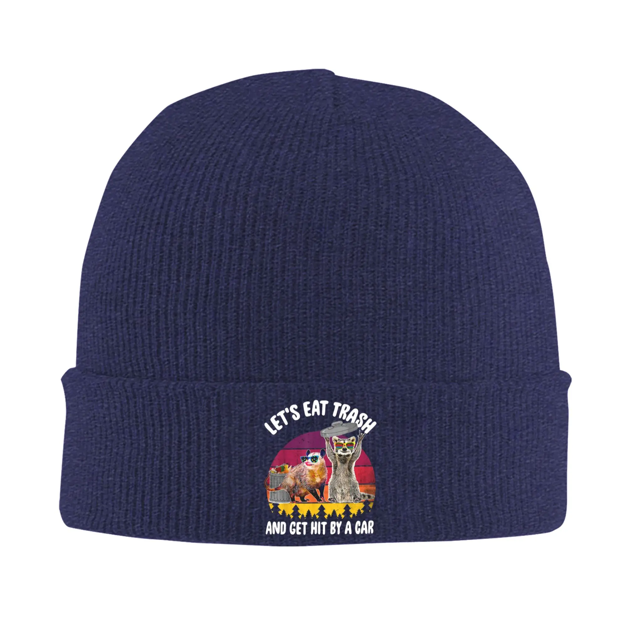 Let's Eat Trash Get Hit By A Car Possum Lovers Winter Skullies Beanies Hat Warm Autumn Knitted Hats Bonnet Caps for Women Men