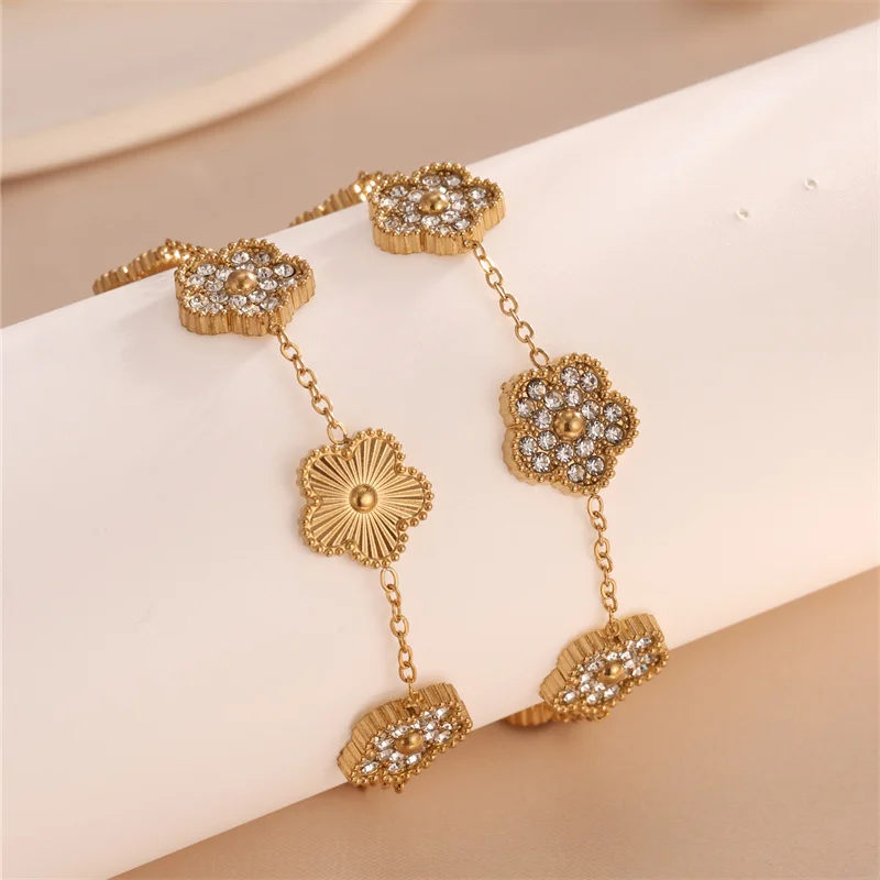 Luxurious blue Plated Star Shape Bracelet for Women White Shell Delicate Bracelet Dinner Party Jewelry