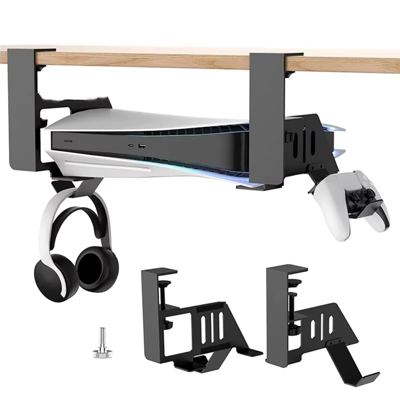 

Under Table Hanging Holder For PS5/For PS5 Slim Game Console Stander Bracket Earphone Gamepad Desktop Game Controller