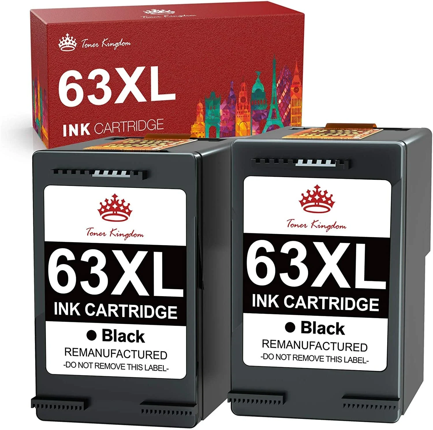 

2 шт. 63 XL черный картридж для 4512 4516 4520 OfficeJet 5255 5258