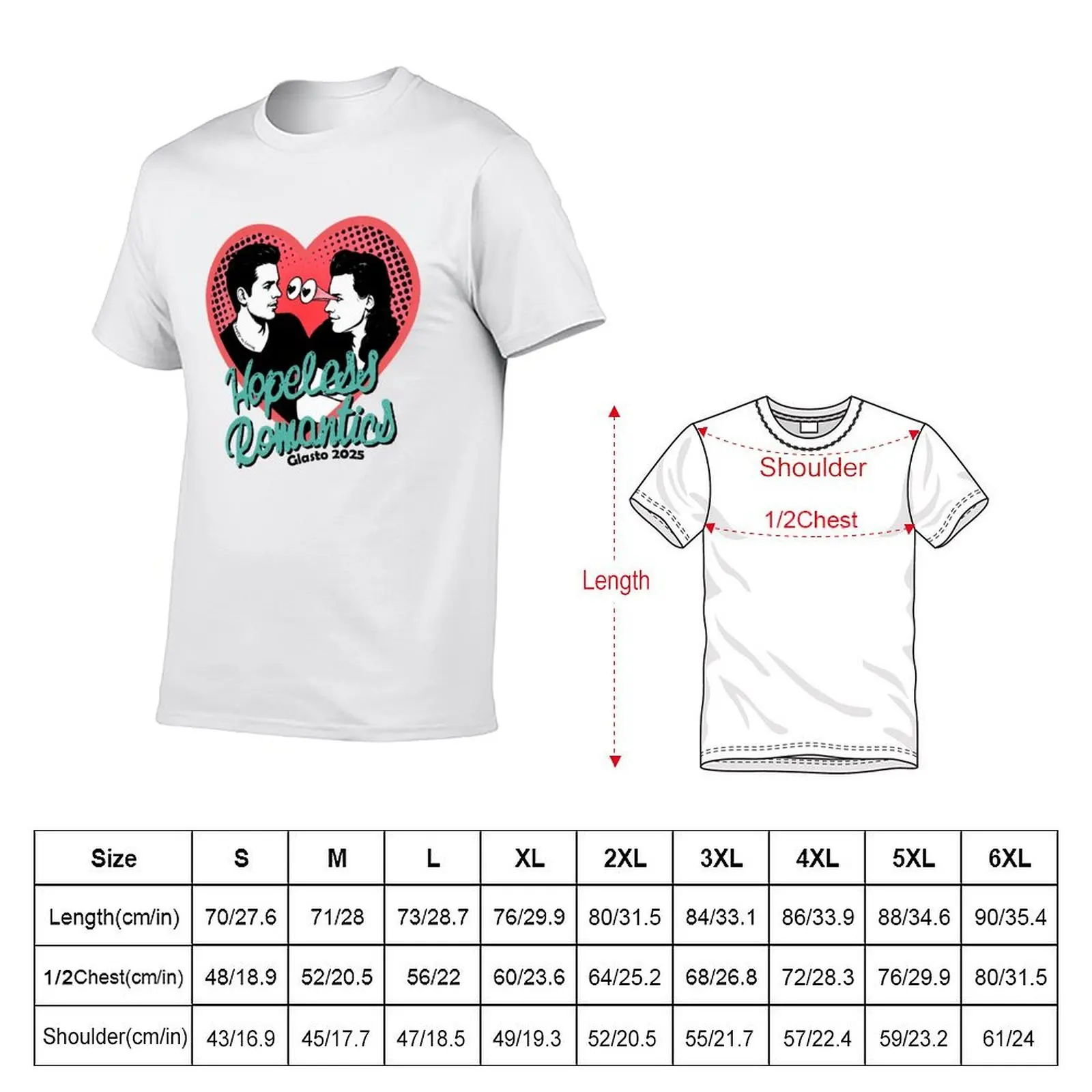 Hopeless Romantics - Glasto 2025 T-Shirt anime tshirt t shirts for man pack white T-Shirt