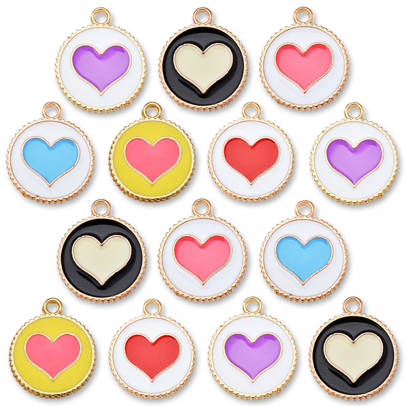 

10Pcs 18*15MM Colorful Drop Heart Charms Zinc Alloy Love Pendant For DIY Handmade Necklace Earrings Jewelry Making Accessories