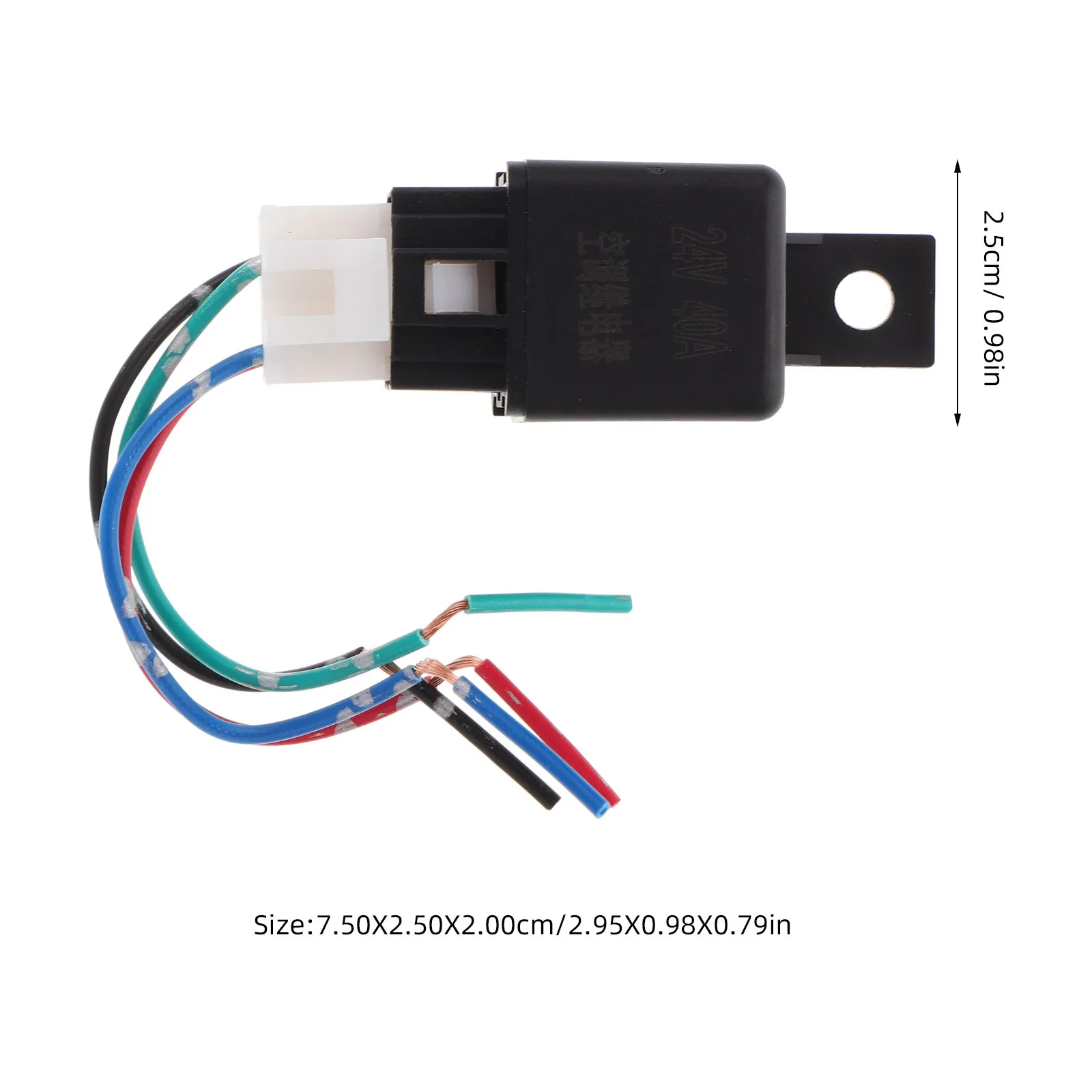 Car Air Conditioning Relay 24V 40A Automotive Ac Starting Relay 4 Pin Heavy Duty Current Control for Car Accessories Replacement