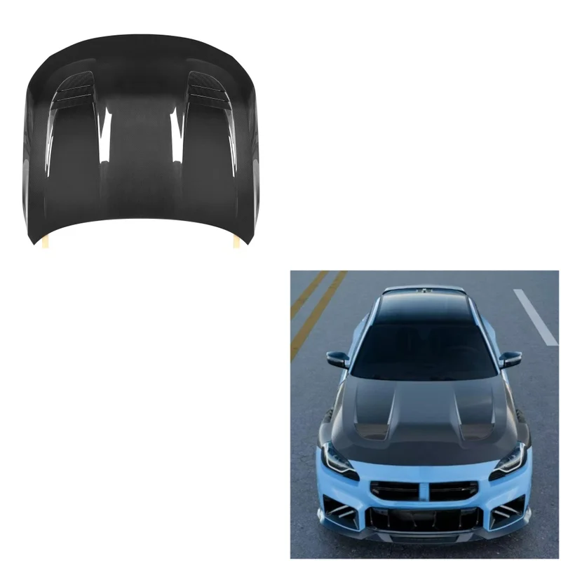 SQ Style Functional Ventilated Dry Carbon Hood 2 Series G42 M2 G87 2022-2024 Engine Bonnet
